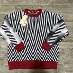 Dokotoo Burgundy Trim Sweater